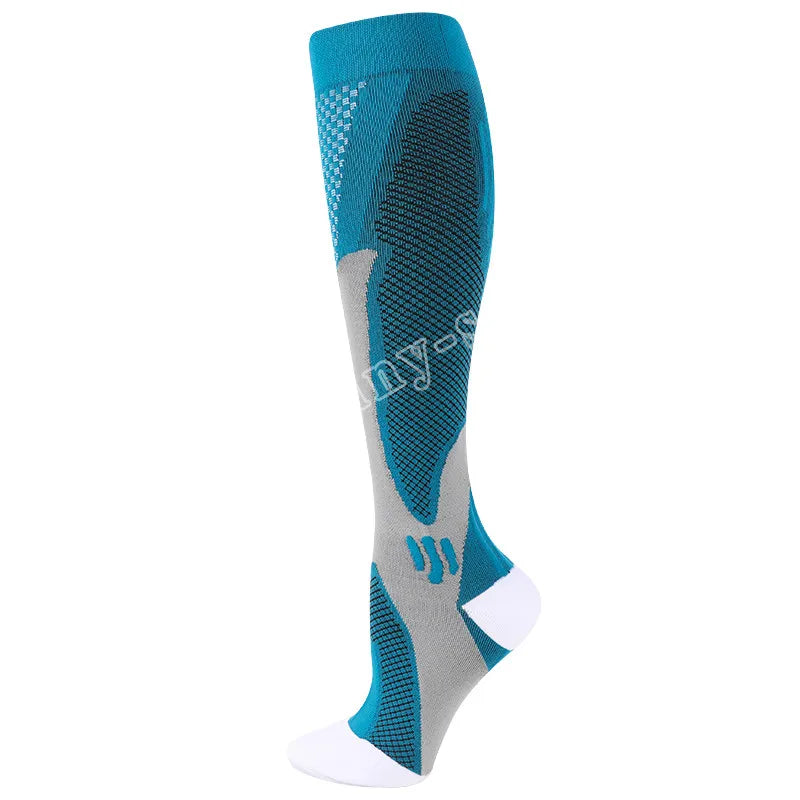 Compression support socks worn on legs