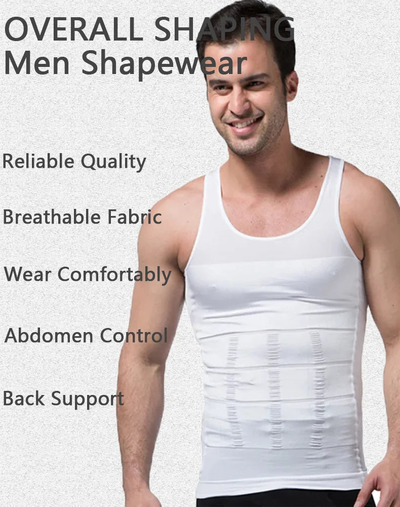 Men's seamless compression slimming tank top black