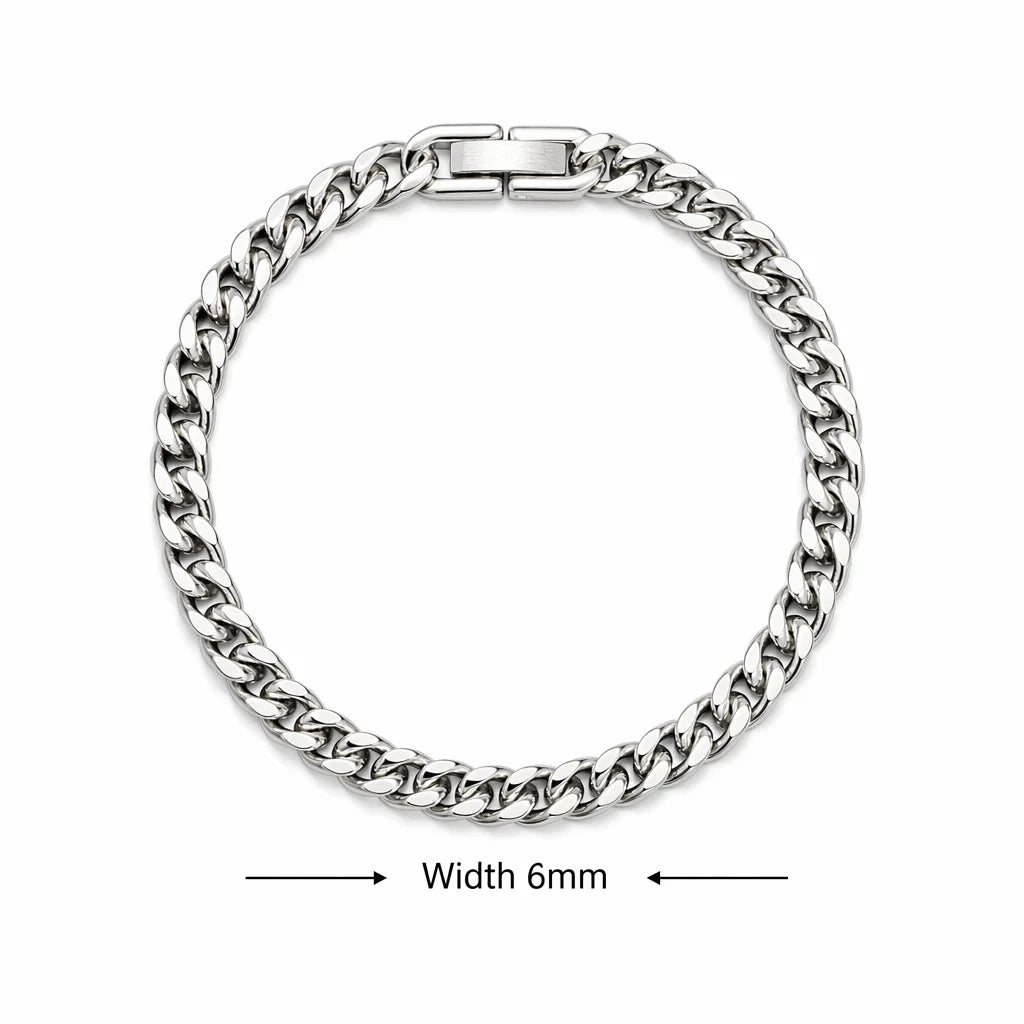Braided stainless steel bracelet worn on wrist
