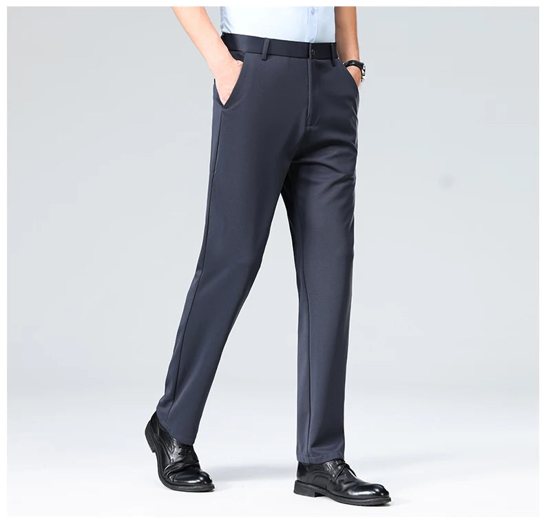 Business Casual Pants – Men's Elastic Waist Dress Trousers