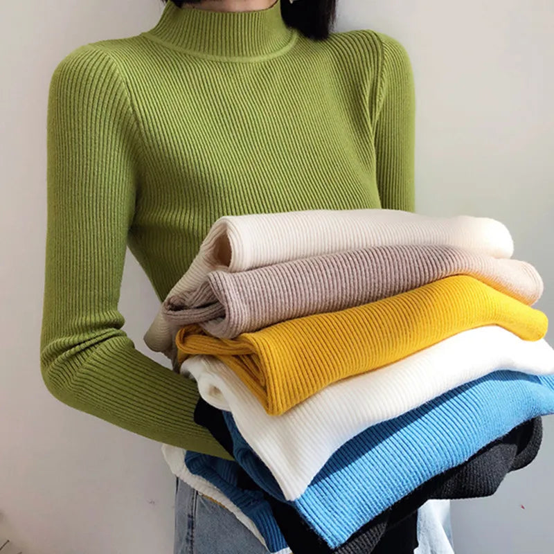 Soft turtleneck sweater front view  option