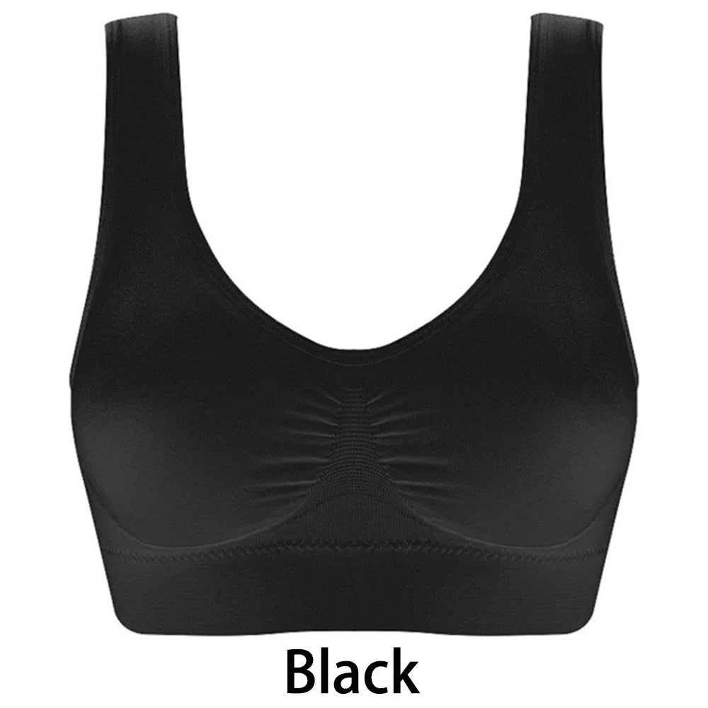 Women's seamless striped sports bra side view