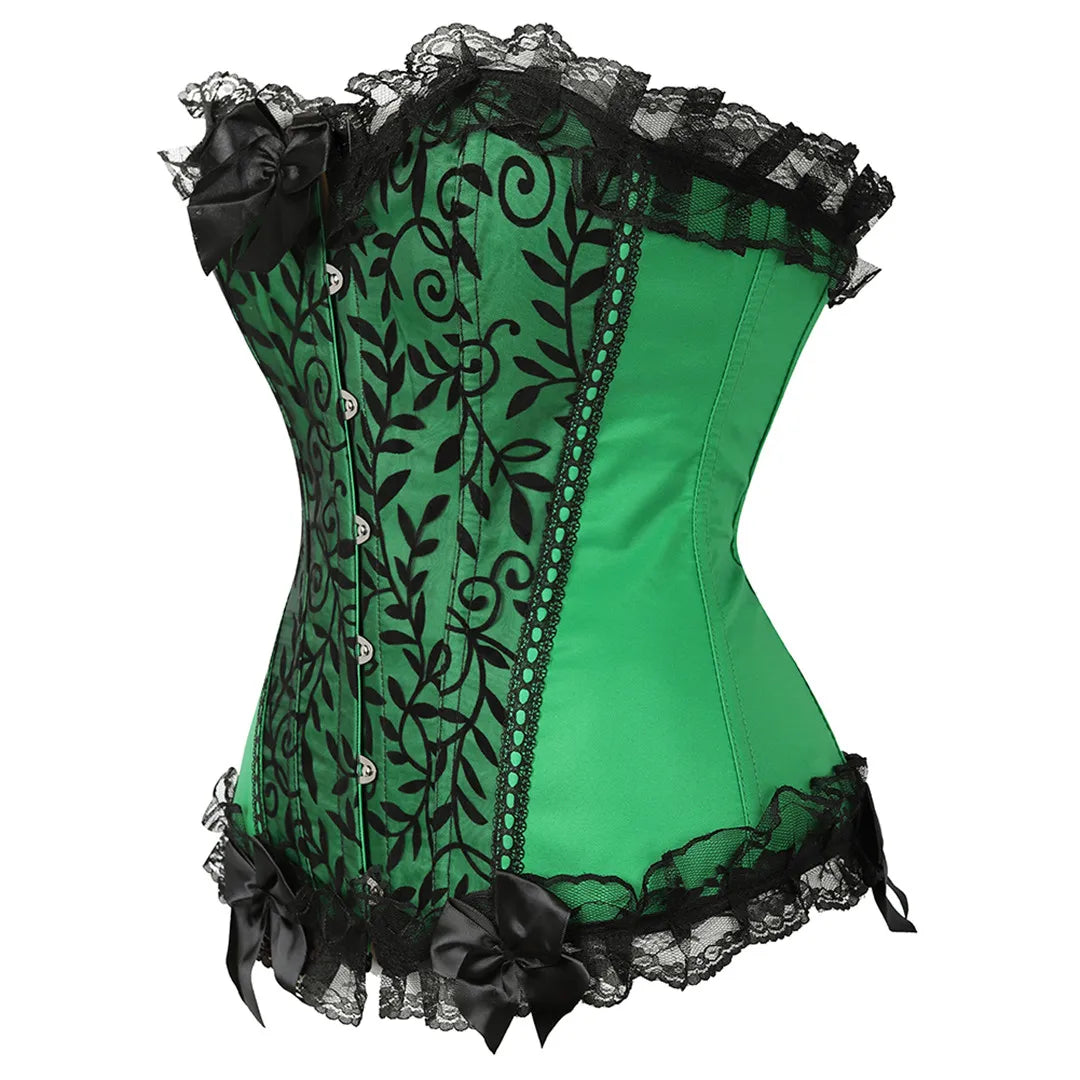 Lace-up floral corset top worn styled outfit