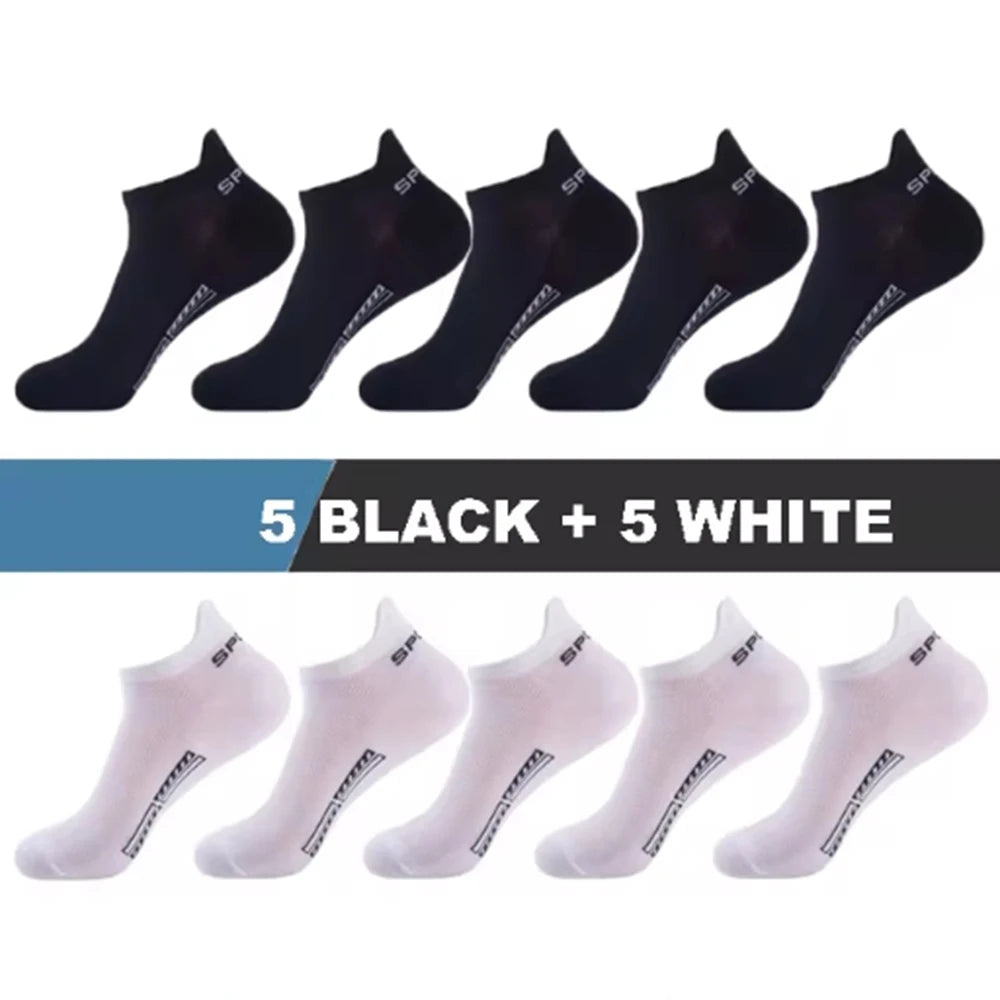 Men's casual boat socks worn in shoe