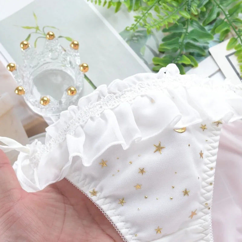 Women's plus size lace milk silk briefs fabric close-up