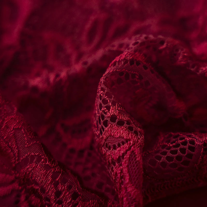 Women's floral lace briefs worn model