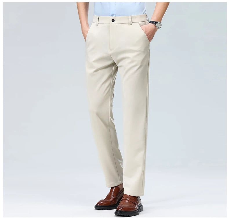 Business Casual Pants – Men's Elastic Waist Dress Trousers