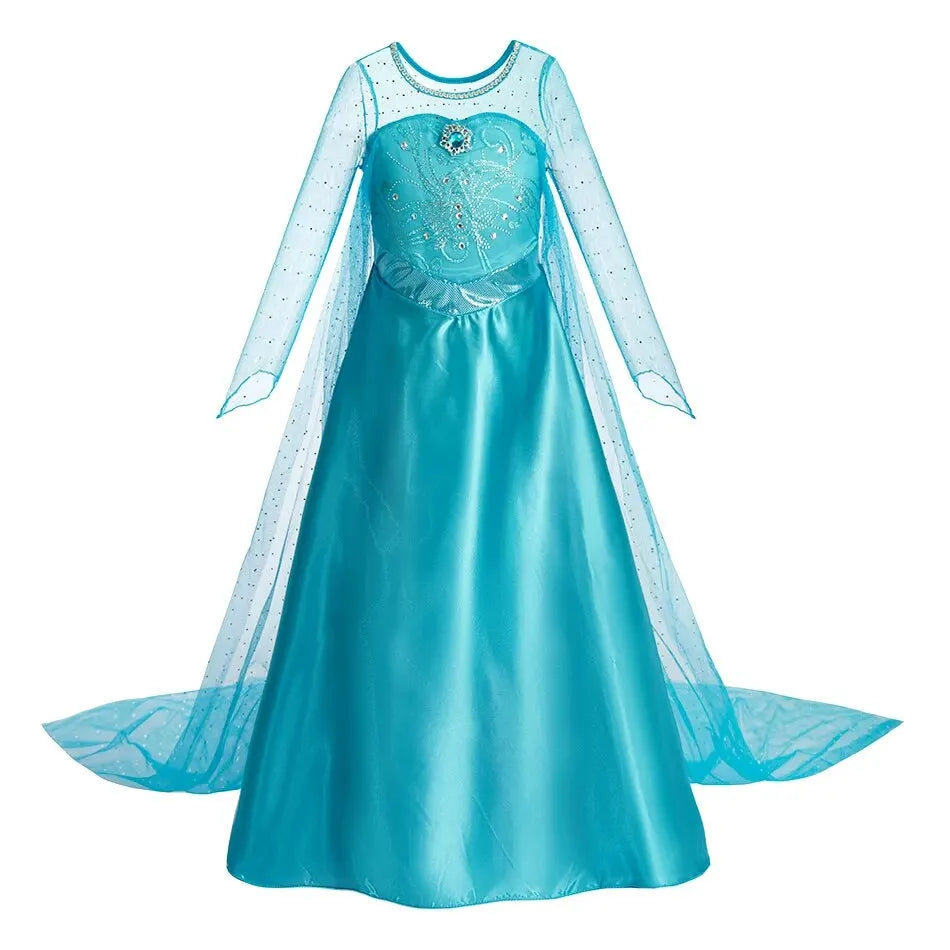 Girls snow queen halloween costume worn by child