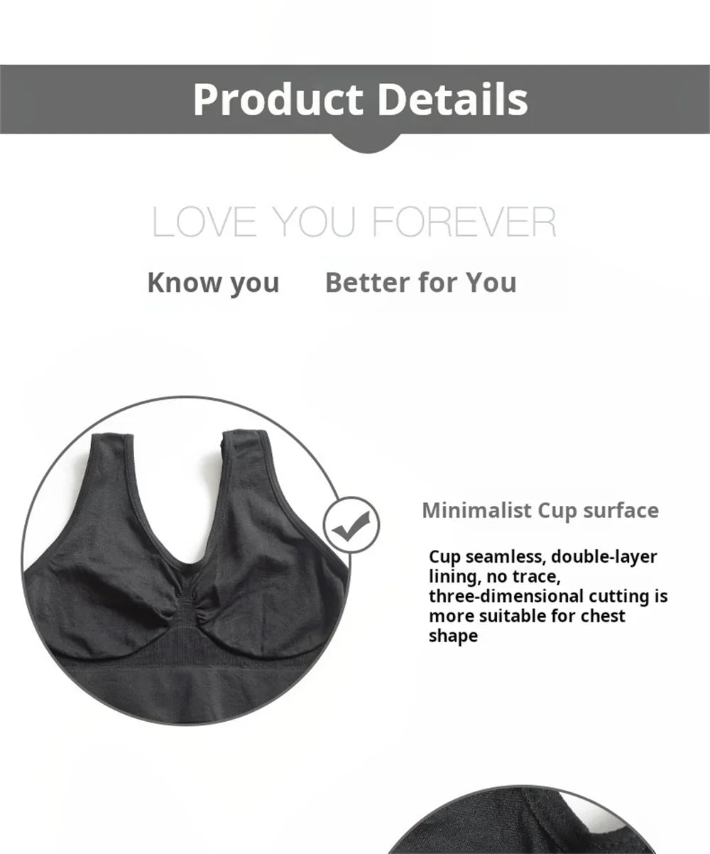 Women's seamless striped sports bra side view