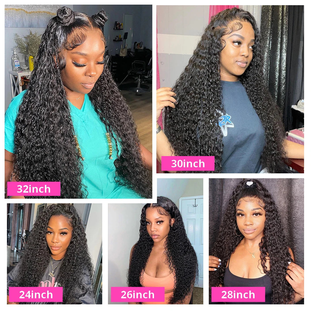 Kinky curly lace front wig worn on model