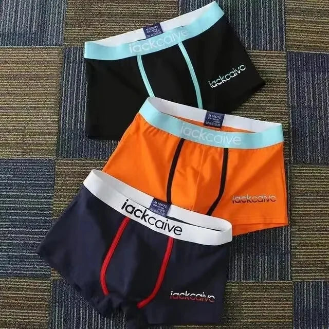 Men's printed cotton boxers size range display