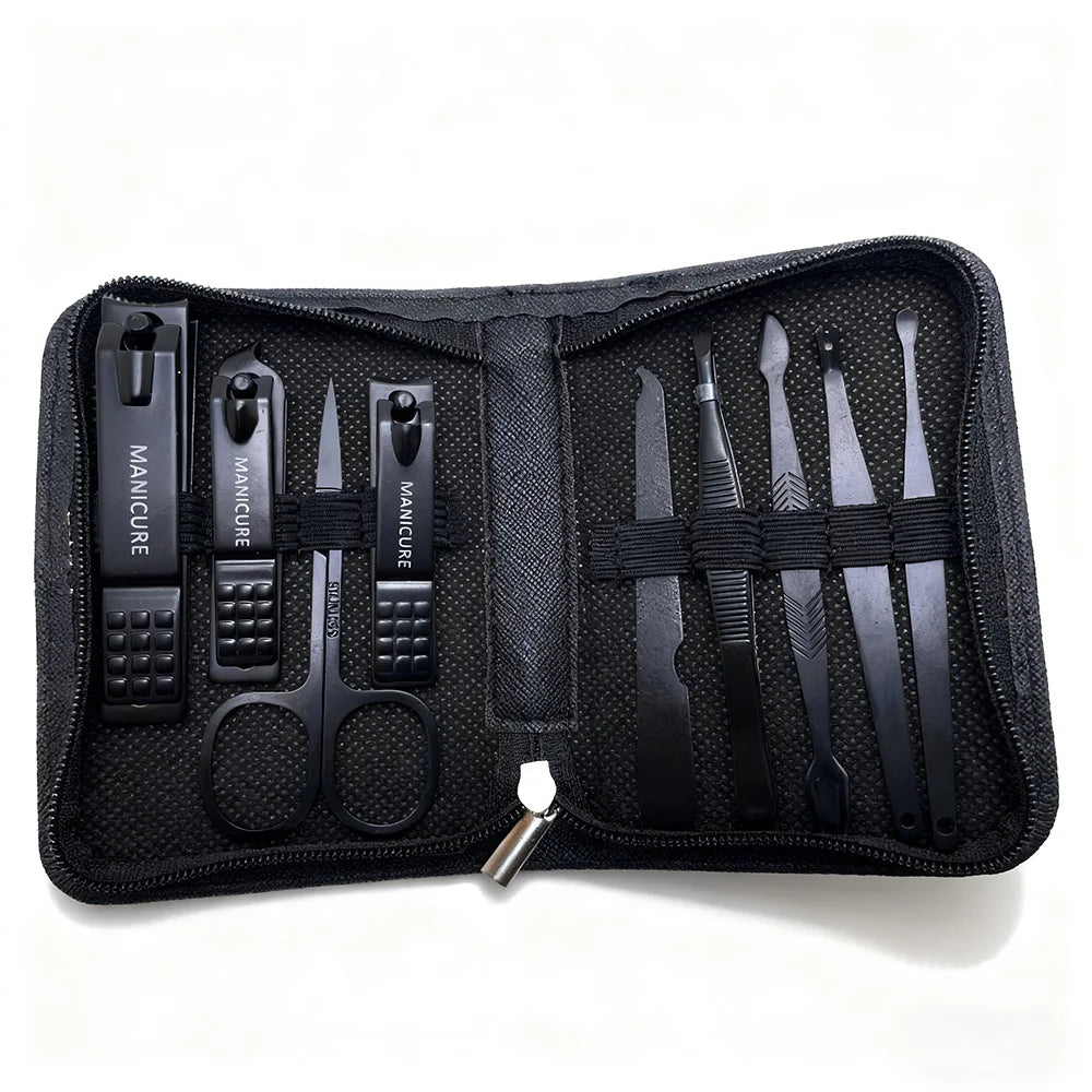 Manicure pedicure tool set open display