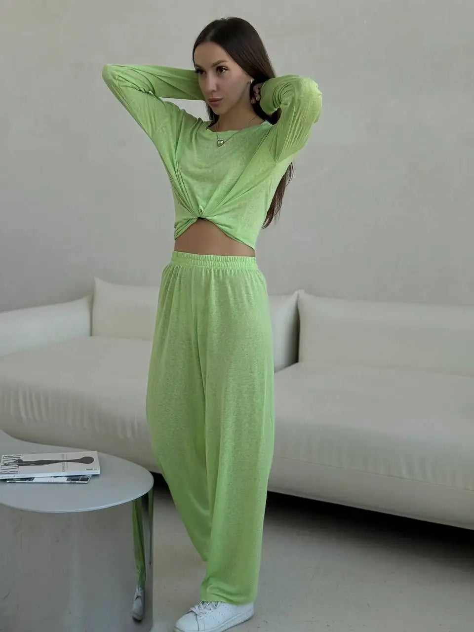 Women's Soft Knit Long Sleeve Tee green