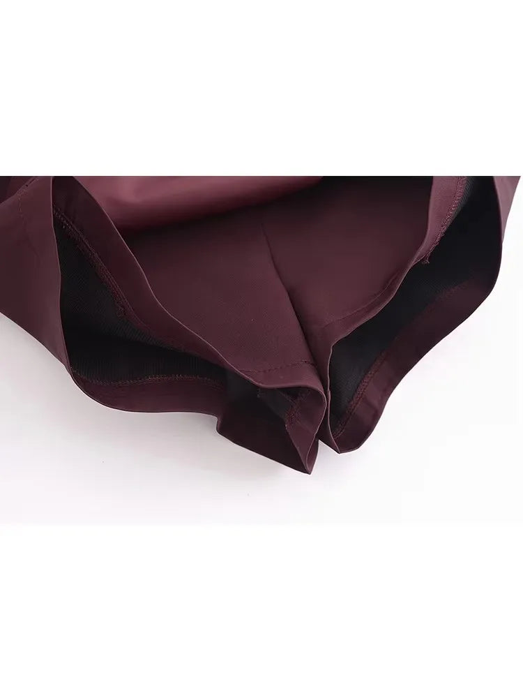 High waist skort dark purple color  