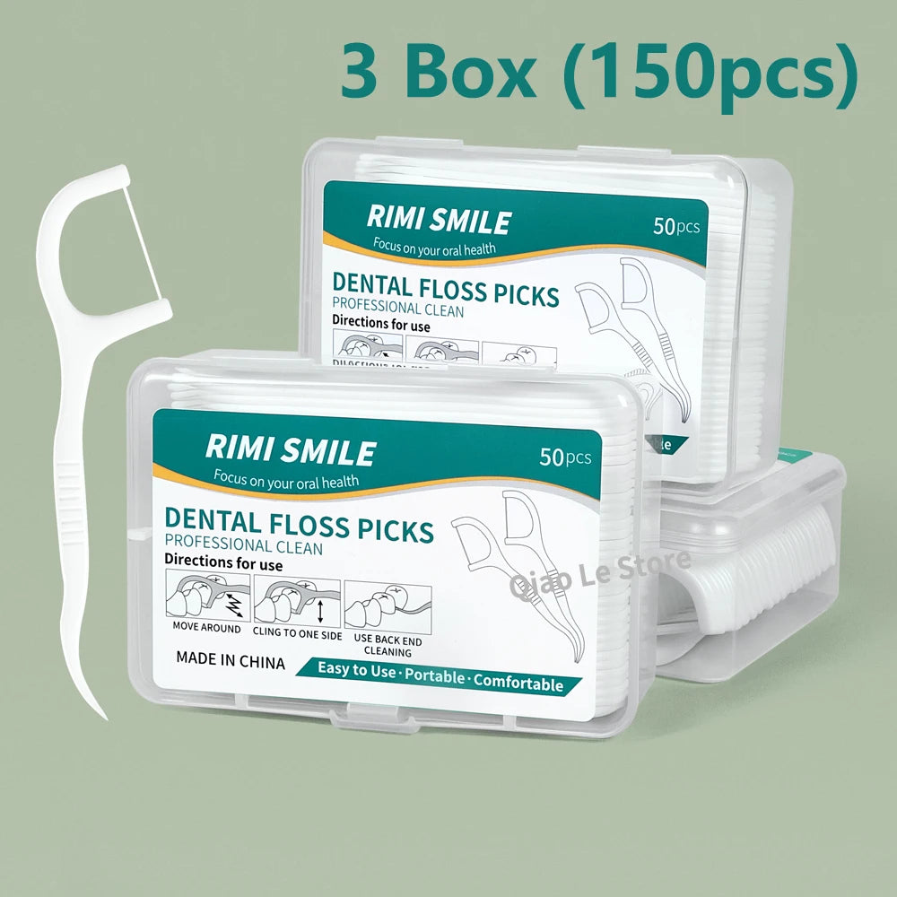 Disposable dental floss sticks box view
