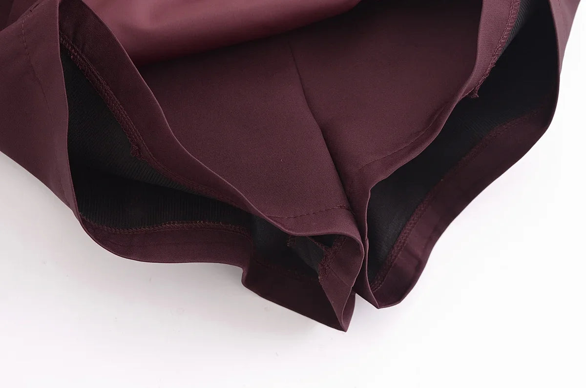 High waist skort dark purple color  