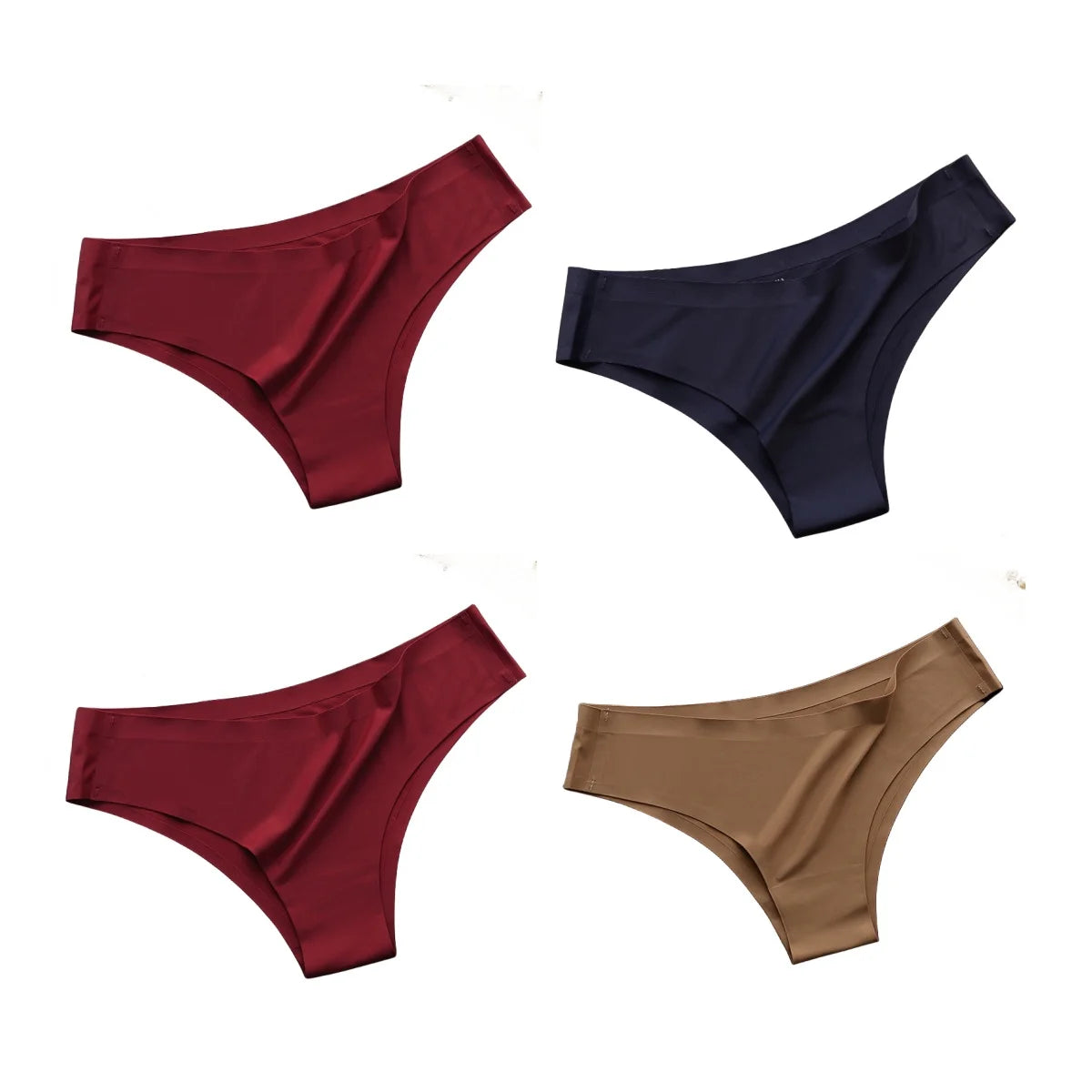 Women's seamless ice silk bikini briefs worn model