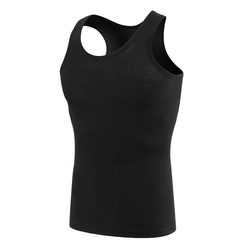 Cotton vest multi-pack white front view black