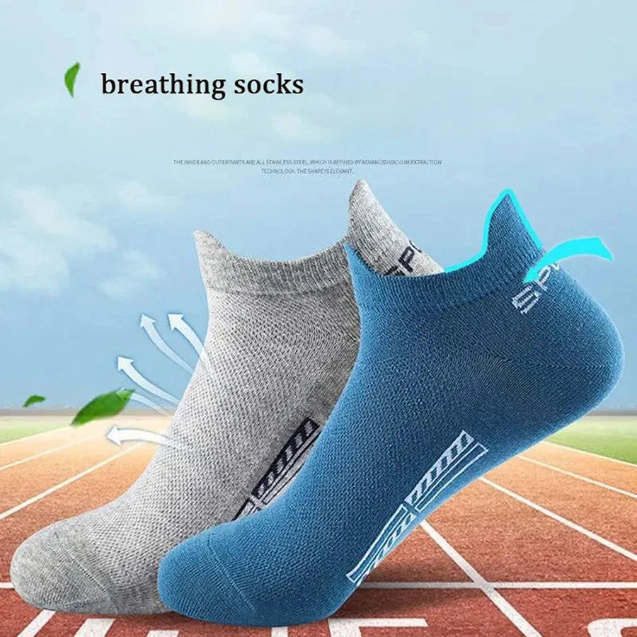 Men's casual boat socks worn in shoe