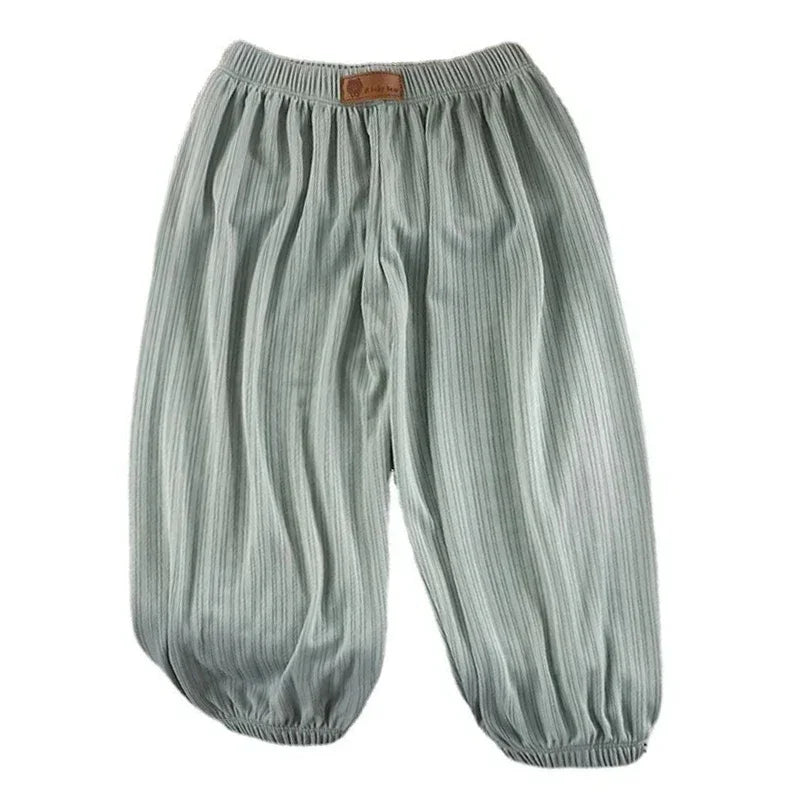 Kids breathable summer pants waistband detail