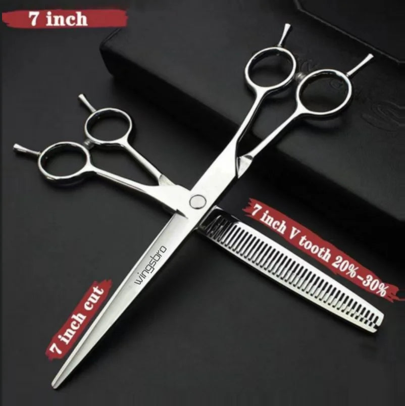 Professional hair cutting scissors set with stand