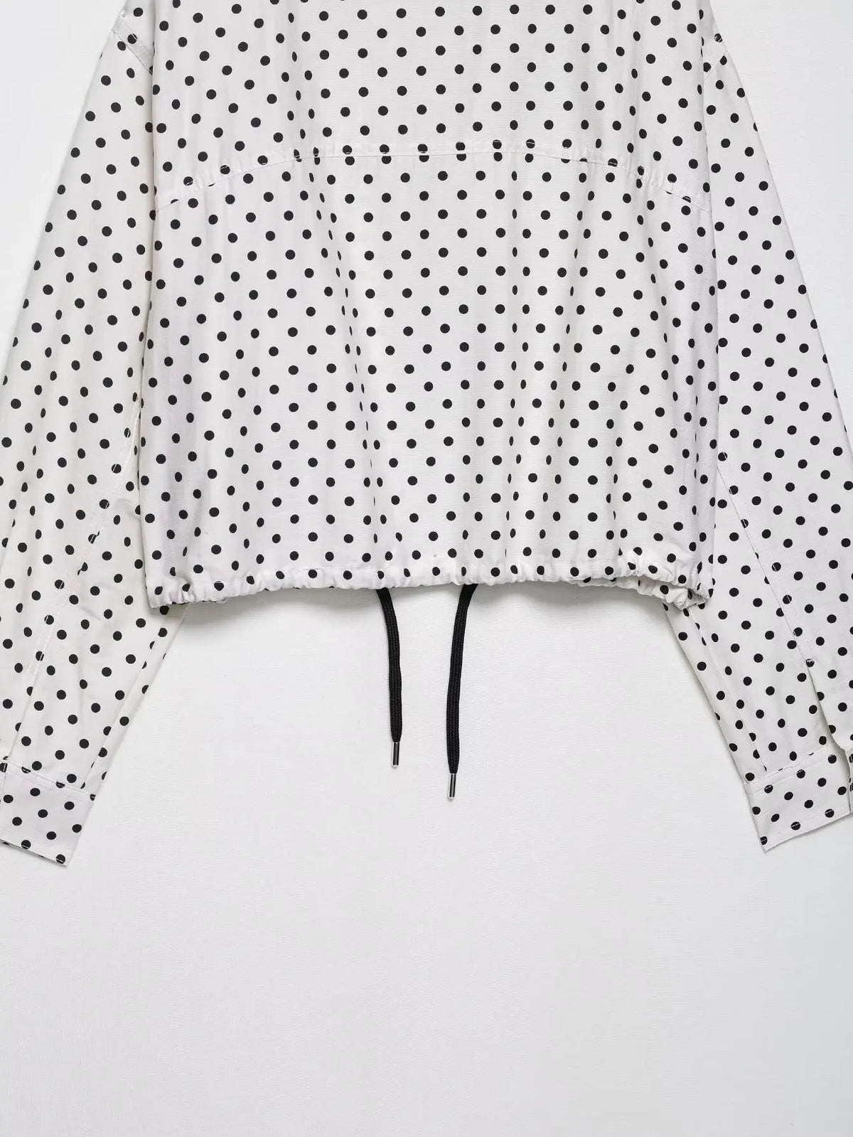 Polka Dot Casual Jacket Women's Zip-Up Turtleneck Coat