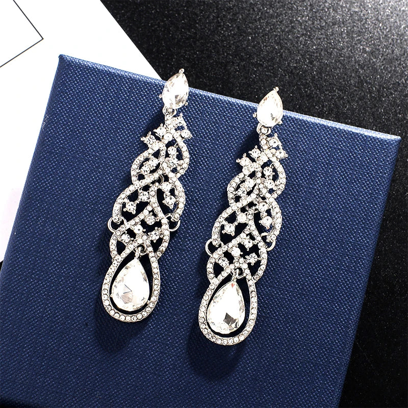 Crystal tassel drop earrings style variety display