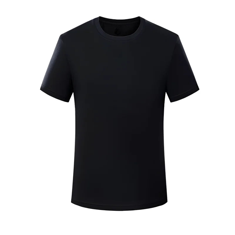Heavyweight cotton tee front view white black