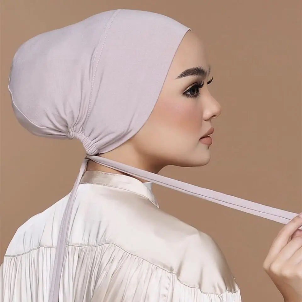 Modal hijab undercap side white