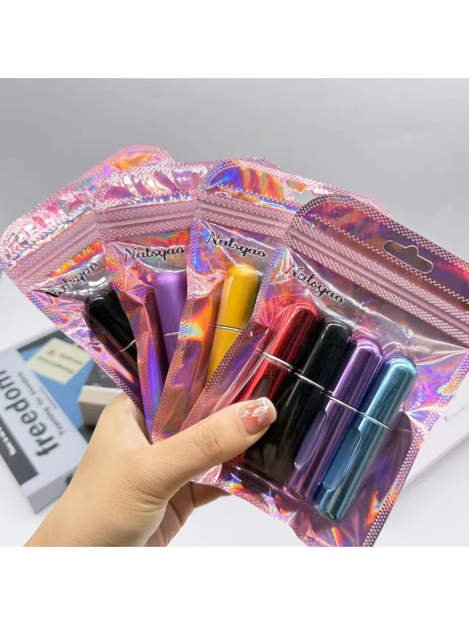 Refillable perfume atomizer 4-pack full set view