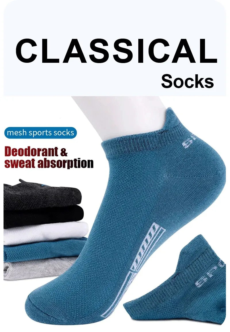 Men's casual boat socks worn in shoe