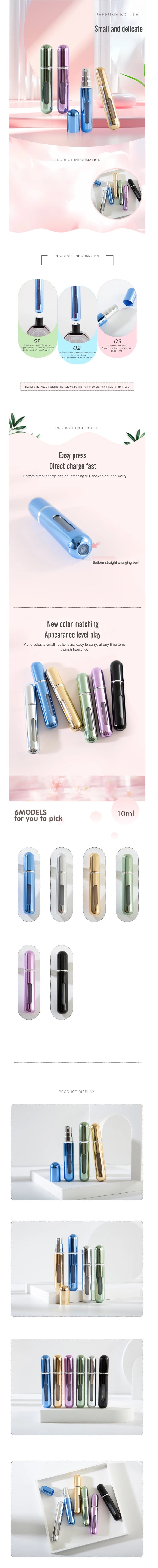 Refillable perfume sample bottle size comparison