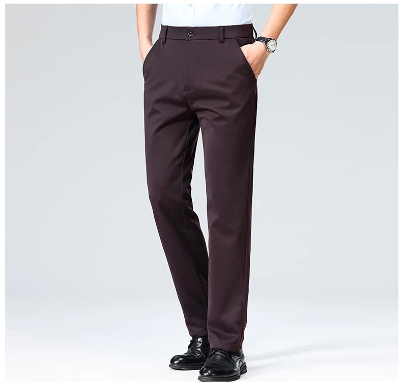 Business Casual Pants – Men's Elastic Waist Dress Trousers