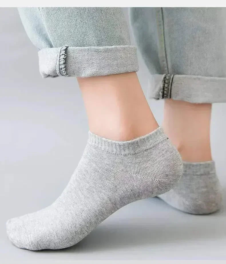 Unisex cotton ankle socks multi-pack mixed colors