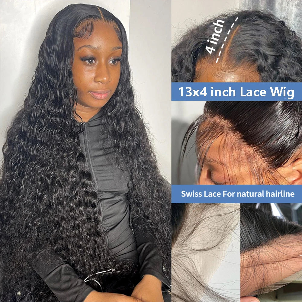 Kinky curly lace front wig worn on model