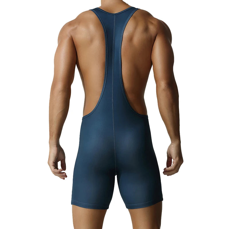 Seamless gym bodysuit worn during workout