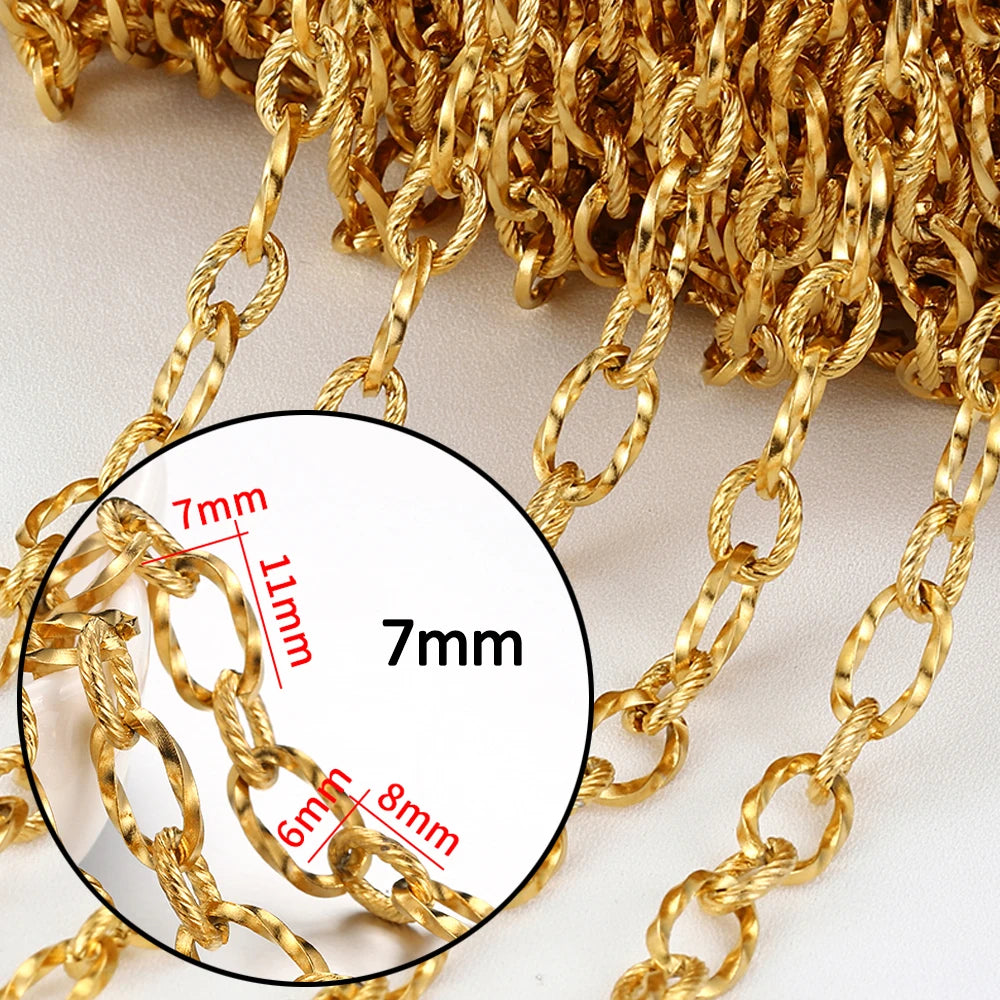 Stainless steel chain by the meter curb link style