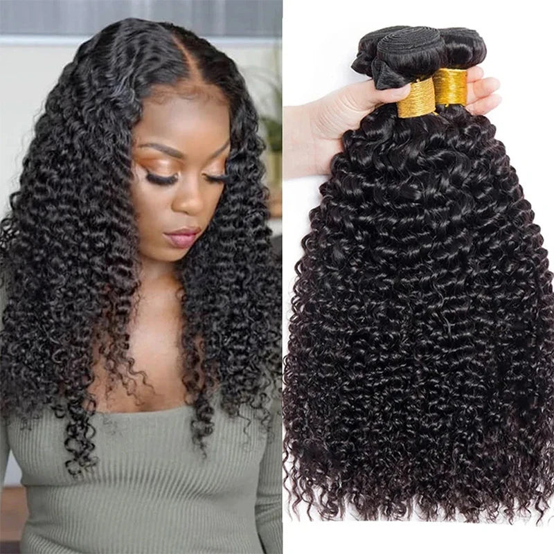 Jerry curly human hair bundles worn styled
