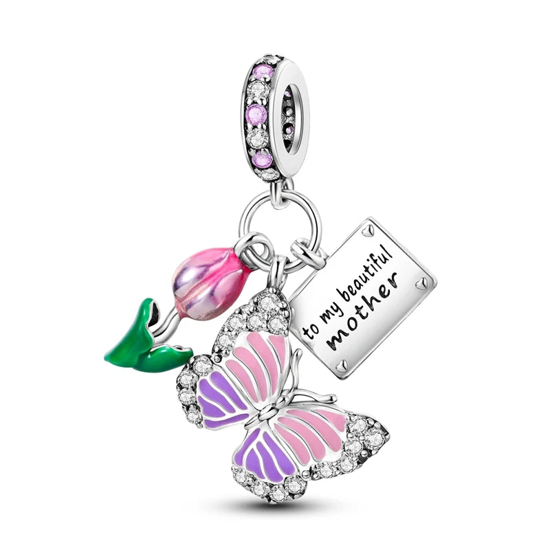 Butterfly Charm Beads – Zircon Bracelet-Compatible Charms