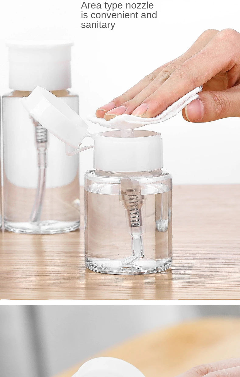 Refillable push-pump dispenser bottle pump mechanism detail