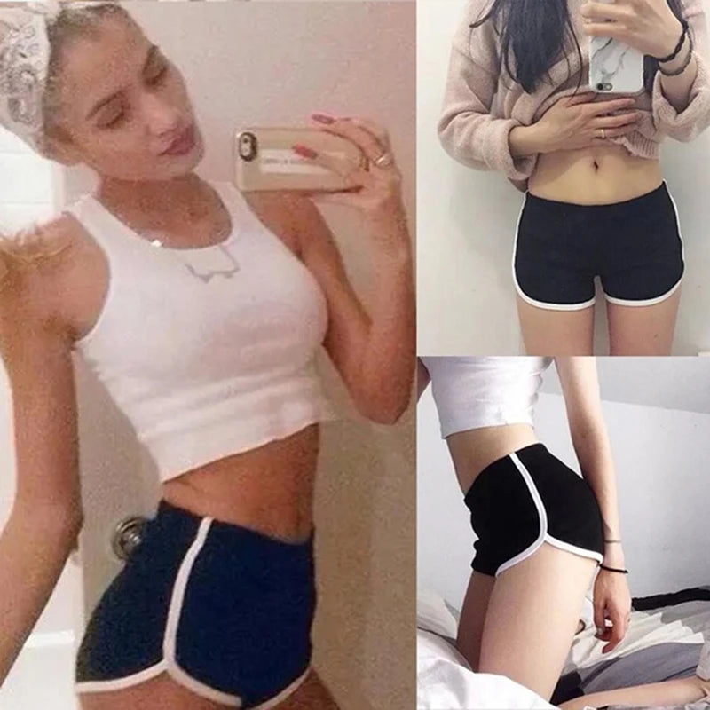 Skinny sports shorts black worn full body front