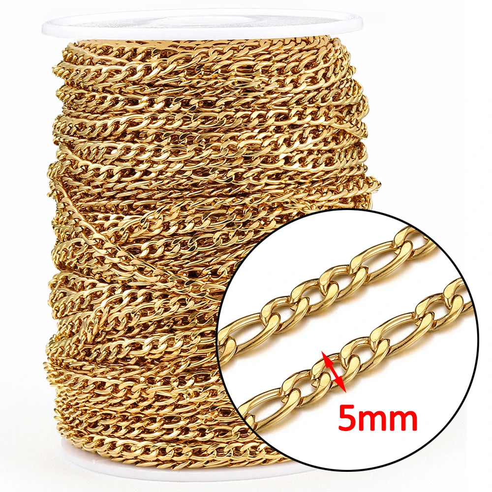 Stainless steel chain by the meter curb link style