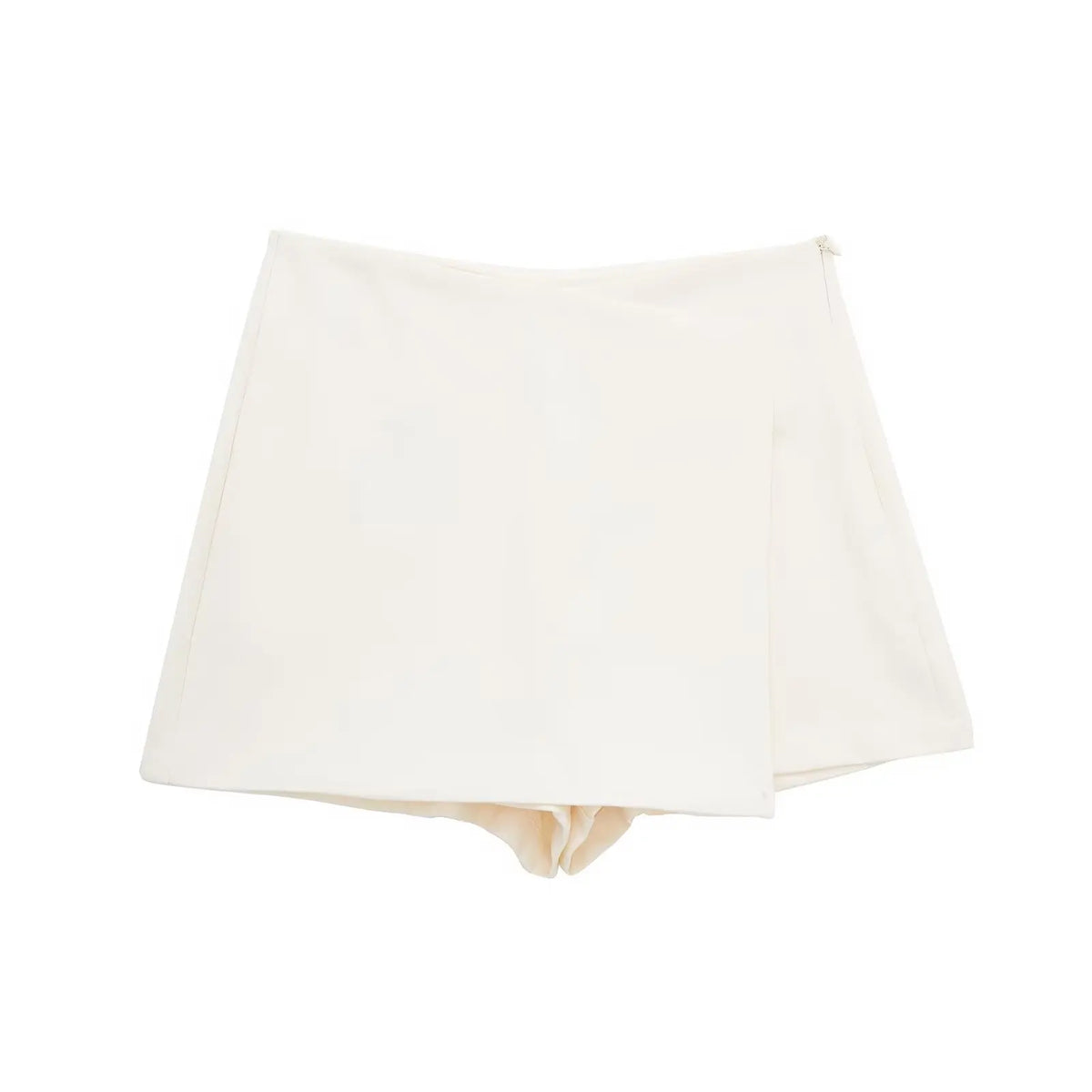 Women's Asymmetrical Side Zip Whitw