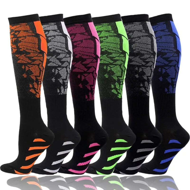 Compression support socks worn on legs