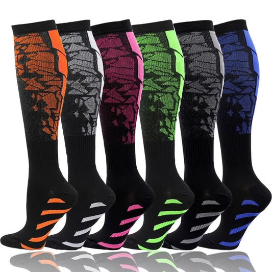 Compression support socks worn on legs