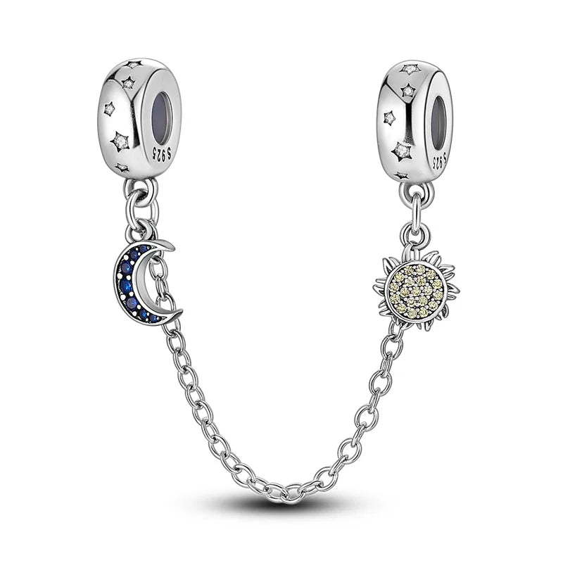 Star & moon charm beads attached to bracelet
