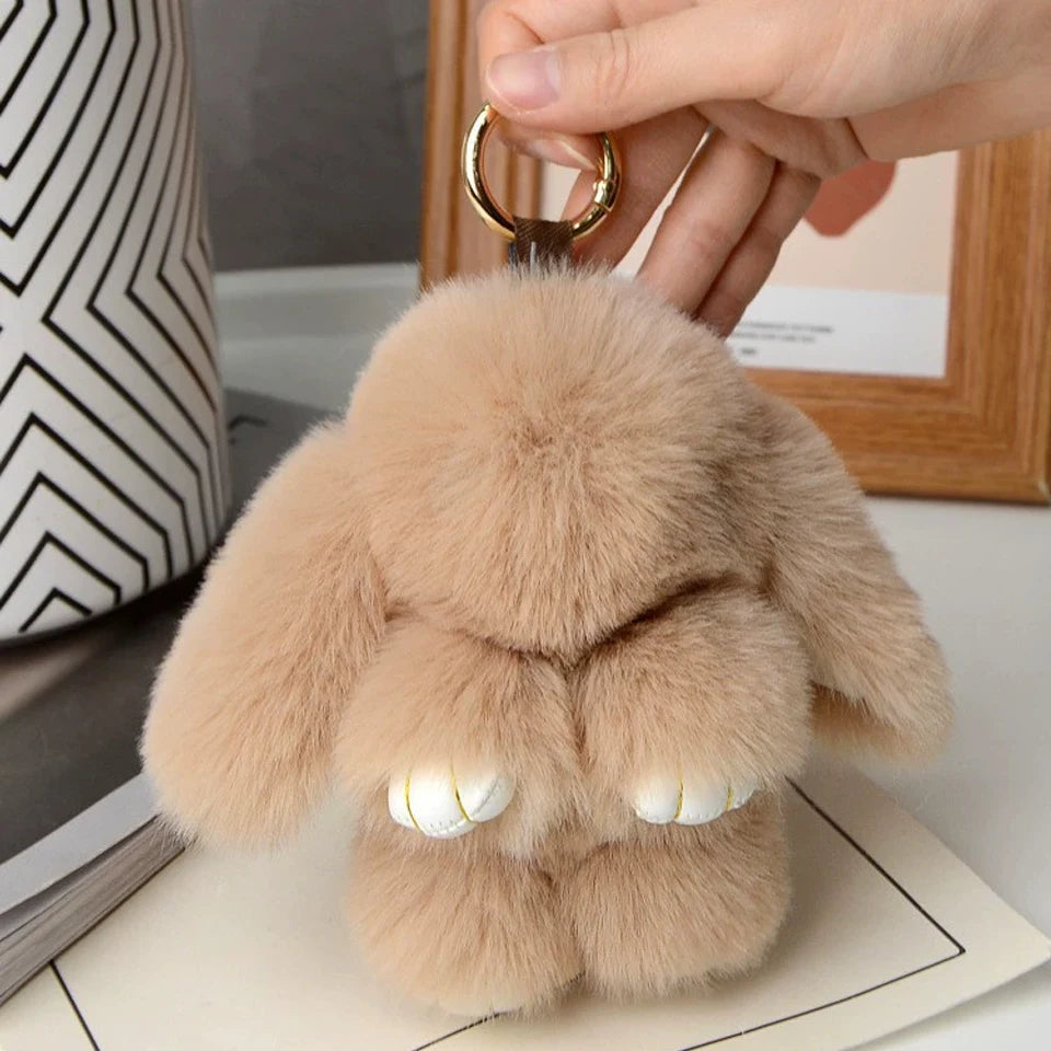 Pom keychain bag charm pink color option