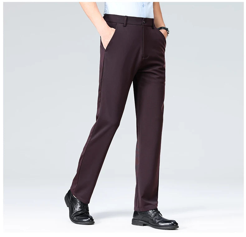 Business Casual Pants – Men's Elastic Waist Dress Trousers