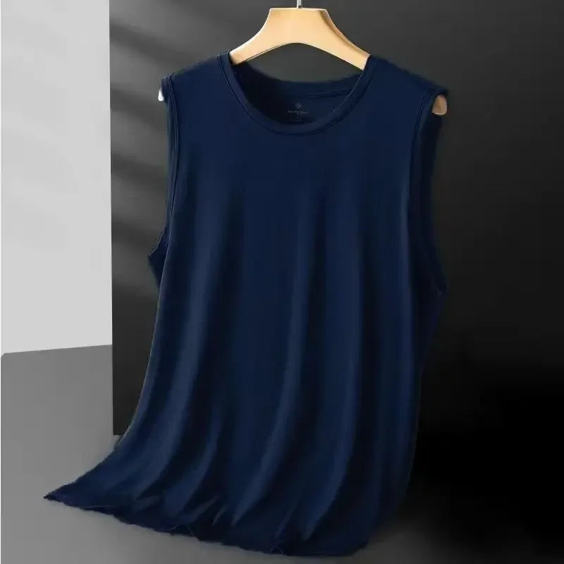 Ice silk mesh tank top front view light black
