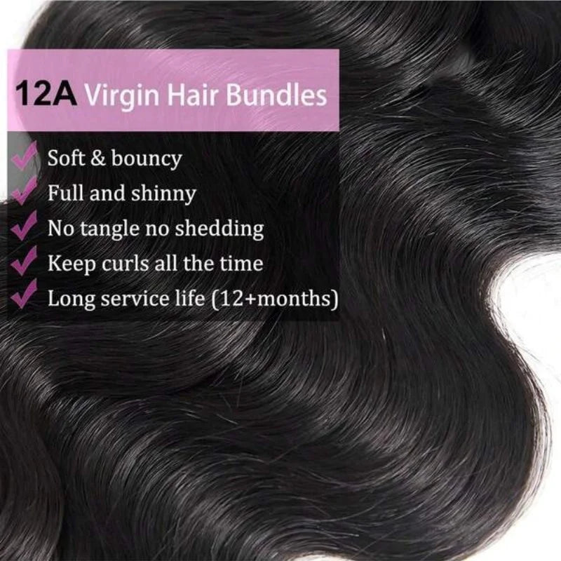Body wave virgin hair bundles worn styled